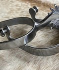 Pair Adult Polished Western Spurs Jingle Bobs On Rowels