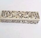 Nice Chinese Antique Solid Silver Lidded Box      158gms    W   H       C  1890