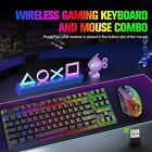 Wireless Gaming Keyboard And Mouse Set Rainbow Backlit