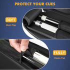 Pool Cue Case 2x2  2 Butt 2 Shaft Billiard Stick Bag With 2 Accessory Pockets