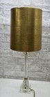 Vintage 1960s 1970s Mid Century Modern Stacked Clear Lucite Glass Lamp Mcm Decor
