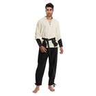 7 Pcs Men s Renaissance Costume Medieval Pirate Shirt Ankle Banded Pants Viki   