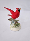 Vintage Japan Cardinal Figurine On Tree With Leaves