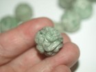 Vintage Carved Chinese Bead Green Jadeite Jade Stone Curling Dragon Round 18mm 