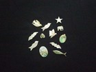 Vintage Mother Of Pearl Abalone Lot Of 12 Pieces   Assorted Shapes