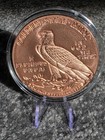 2 Oz  999 Fine Copper Round     Incuse Indian Design     1929 Tribute