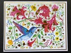  one  Blue Hummingbird Blank Note Card Floral Bird Niquea d Schurman Papyrus 1