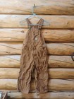 Carhartt Boys  Bib Overalls Brown Canvas Size 8 Very Good 
