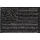 Tactical American Flag Black Flag     Sew On Iron On Embroidered Patch  3  X 2 