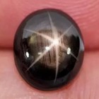 Natural Black Star Sapphire 6 Rays 9 55 Ct Oval Cabochon Loose Gemstone