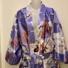 Authentic Japanese Kimono Vintage Long Floral Robe Made In Japan Size 42