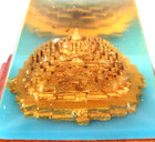 Borobudur Buddhist Temple Souvenir Building In Lucite Paperweight Java Indonesia