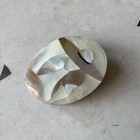 Art Deco Woman Lady In Hat Mother Of Pearl Abalone Shell Brooch Pin Vintage