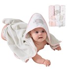 Hooded Baby Towels Bath Set 6 Pack Wash Cloth Absorbent Face Towel For Girl