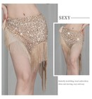 Women s Belly Dance Hip Scarf Sequin Fringe Wrap Belt Shimmer Tassel Costume