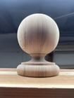Outdoor Newel Post Finial Redwood Unfinished Top 5 1 4   inch Ball