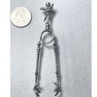 Antique German 800 Silver Sugar Tongs Cherub Cupid Bird Claw Feet C 1900