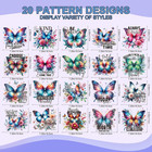 Dtf Transfers Ready To Press - 20 Pcs Butterfly Iron On Transfers For T-shirts I