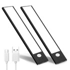 2 Pack Motion Activated Rv Step Lights  Usb Rechargeable 48 Black 48led 2pack 