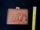 Vntg Embossed Women   s Wallet 1950   s -pattern One Side Tableau Knights Other