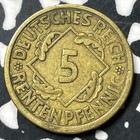 1924-a Germany 5 Rentenpfennig  many Available   1 Coin Only  Km 32