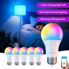 A19 Led Rgb Smart Light Bulb 9w Wifi Bluetooth E26 Alexa   Google Home E26 800lm