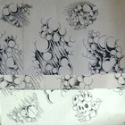 Spaulding   Rogers Tattoo Flash Sheet 605t Smoke Clouds Skull 1986