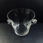 Tiffany   Co Crystal Ice Bucket Wine Chiller Scroll Handles Vtg Art Glass