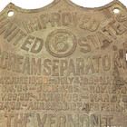 Late 1800s Vermont Farm Machine Dairy Cream Separator Brass Plate Tag Sign Badge