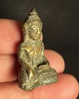 Old Thai Amulet Buddha Bronze  Phra Yod Thong Ayutthaya  Good Luck   Protect