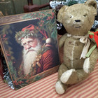 Gorgeous Folk Primitive Victorian Vintage Style Christmas Portrait Santa Sign