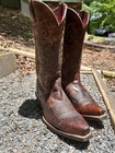 Women   s Ariat Brown Leather Western Cowboy Boots Embroidered Shaft Us 6 5 Used