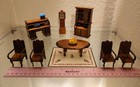 1 24 Scale Vintage Dollhouse Furniture Lot - Dining Room And Study Pieces