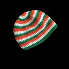 Crochet Beanie Baby Hat 6-12 Months Striped Boys Boho Retro Grunge Indie Gift