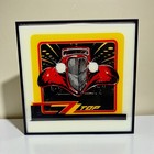 Vintage 80   s Zz Top Eliminator Carnival Glass Tile Mirror Framed Large 12   x12   