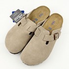 Birkenstock Boston Soft Footbed Suede Leather Taupe Women s Clogs Shoes Narrow
