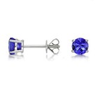 925 Sterling Silver 2 00ct Simulated Tanzanite Round Stud Earrings Women And Men