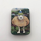 Emma Ball Happy Sheep With Wooly Hat Mini Pocket Tin Sliding Top England Uk