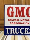 Gmc Trucks Sign 2 Sided Gas Oil Garage Parts Tools Vintage Style Wall Decor