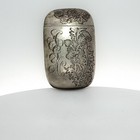 Antique Vintage Embossed Sterling Silver Golfing  Scene Vesta Case