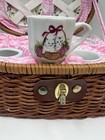 Porcelain Children s Pretend Play Tea Set With Plates Cups Teapot Basket Cats