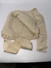 Antique 1900s Handmade Christening Baby Bonnet Off White