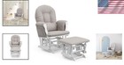 Elegant Rocking Glider   Ottoman With Padded Arms And Easy Storage - Nursery Use