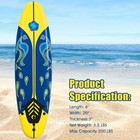 6ft Surfing Body Board  W  3 Removable Fins Safety Leash Yellow