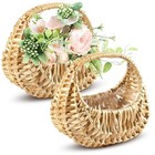 Small Flower Girl Basket Set Of 2     Small Wicker Basket With Handle   