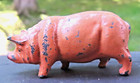 Vintage Miniature Cast Metal Lead Pink Pig Figurine Farmhouse Decor- England  