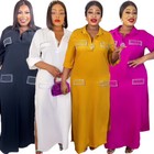 African Dashiki Muslim Women Loose Maxi Dress Shirt Abaya Kaftan Islamic Casual