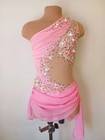 Pink Solo Lyrical Dance Costume Contemporary Leotard Baton Twirling