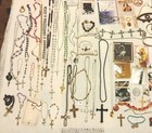 Vintage To New Catholic Religious Lot Rosary Cross Jesus