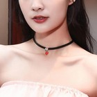 Vampire Choker Necklace   Accessory - Vintage Gothic Black   Red Heart Choker Fo